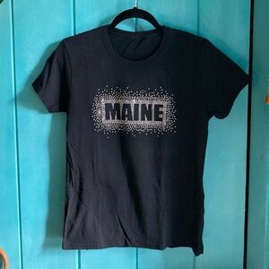 Black Bedazzled Maine Tee - Short Sleeve